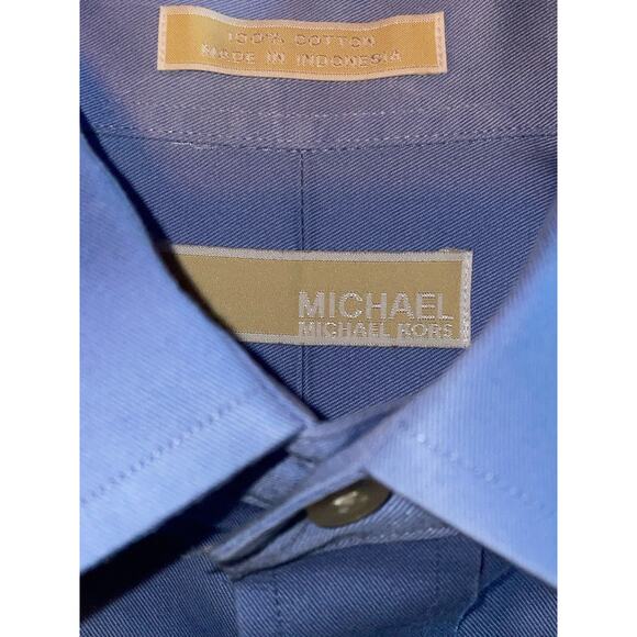 Michael Kors Blue 100% Cotton Button Front Shirt size Large - Picture 7 of 7